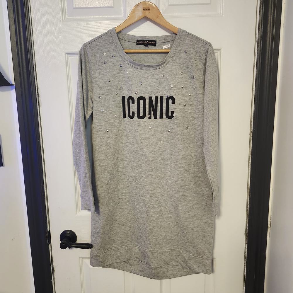 Almost Famous Gray Top with Star Details